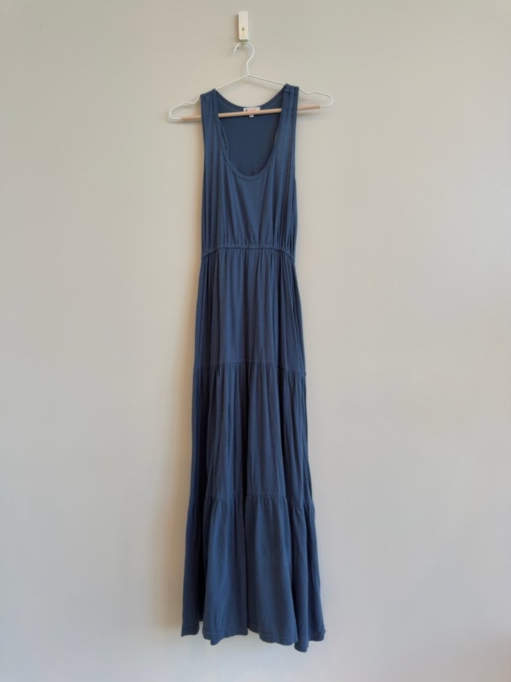 Sundry for Evereve Blue Tiered Maxi Dress | Made in USA | Size 2